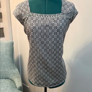 The Limited Black and White Patterned Blouse